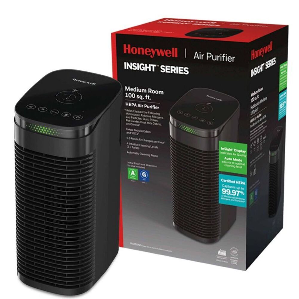 Honeywell InSight HEPA Air Purifier for Medium Rooms (100 Sq Ft) - Black